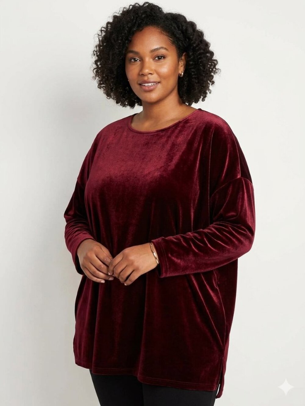 J Jill ruby red velvety top, size 3X